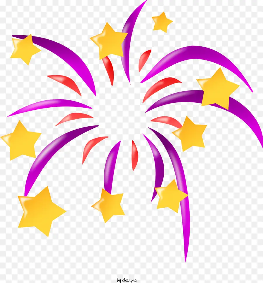 coriandoli Konfetti Fireworks Stars Explosions - Esplosione di fuochi d'artificio festiva con colori dinamici