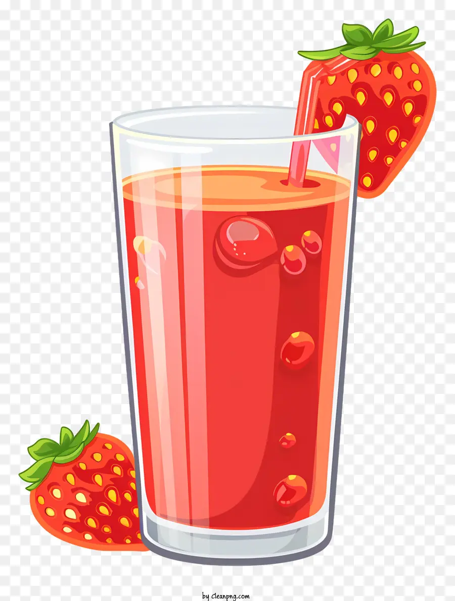 Erdbeersaft Erdbeer Smoothie Pink Getränk Viscous süß - Erdbeer -Smoothie mit Erdbeerenscheiben