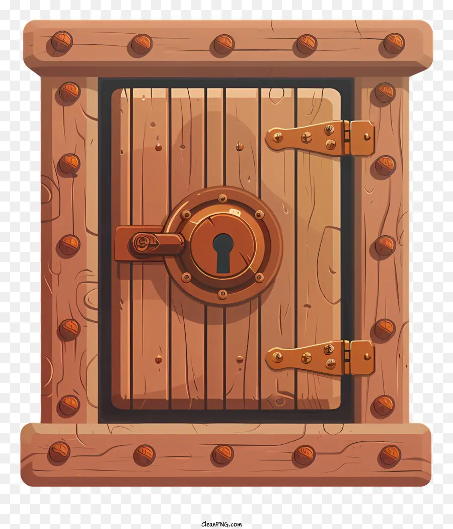 Vorhängeschloss - Holztür mit Vorhängeschloss und Schlüssel