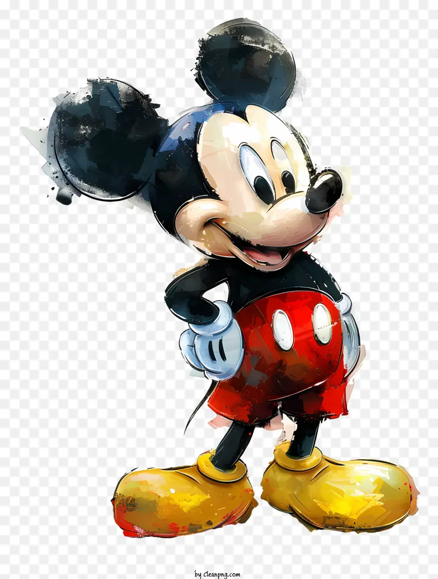 chuột mickey - Chuột Mickey có mũi và tai đỏ