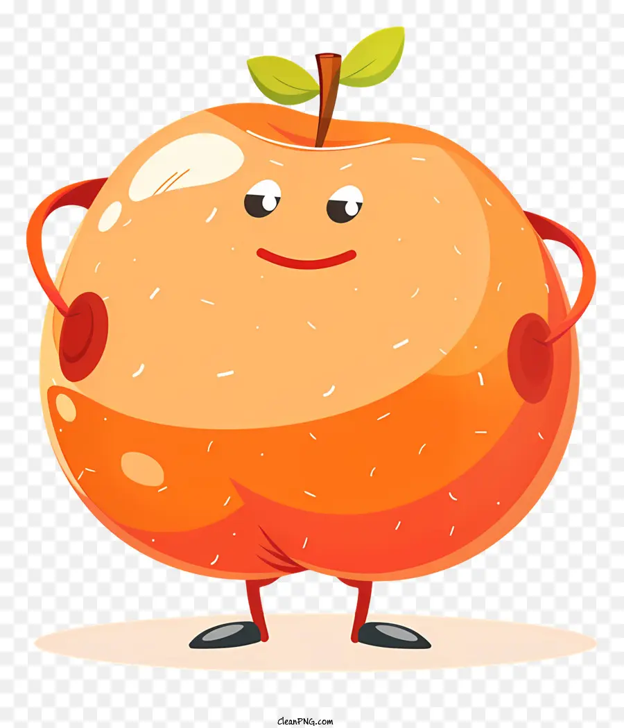 World Obesty Day Orange Fruit Sorrido di frutta fresca Frutta vibrante vibrante - Frutta arancione sorridente con foglie verdi