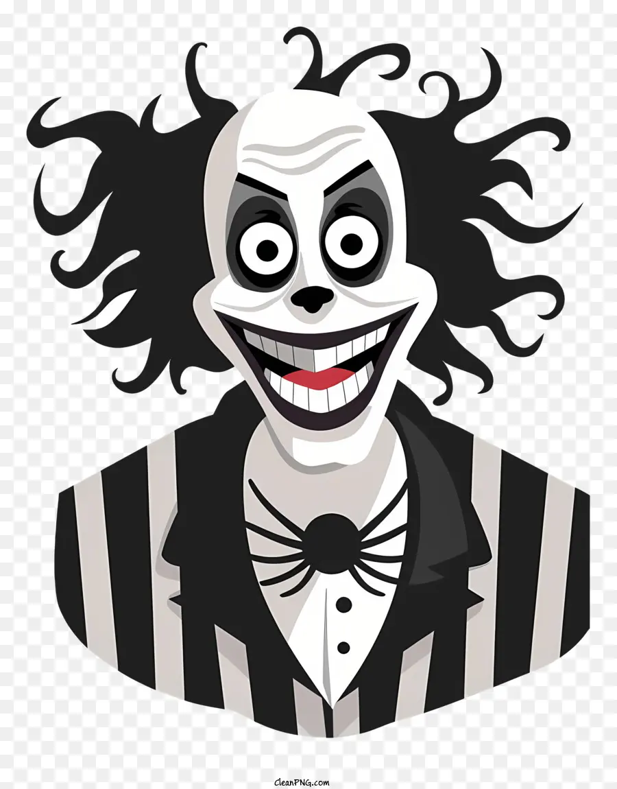 Fliege - Cartoon -Version von Joker mit gestreiftem Outfit