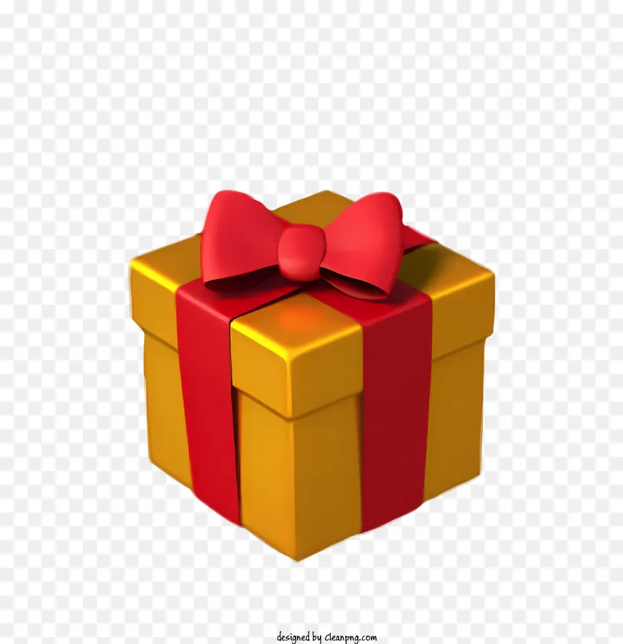 scatola regalo - Scatola regalo dorata con nastro rosso