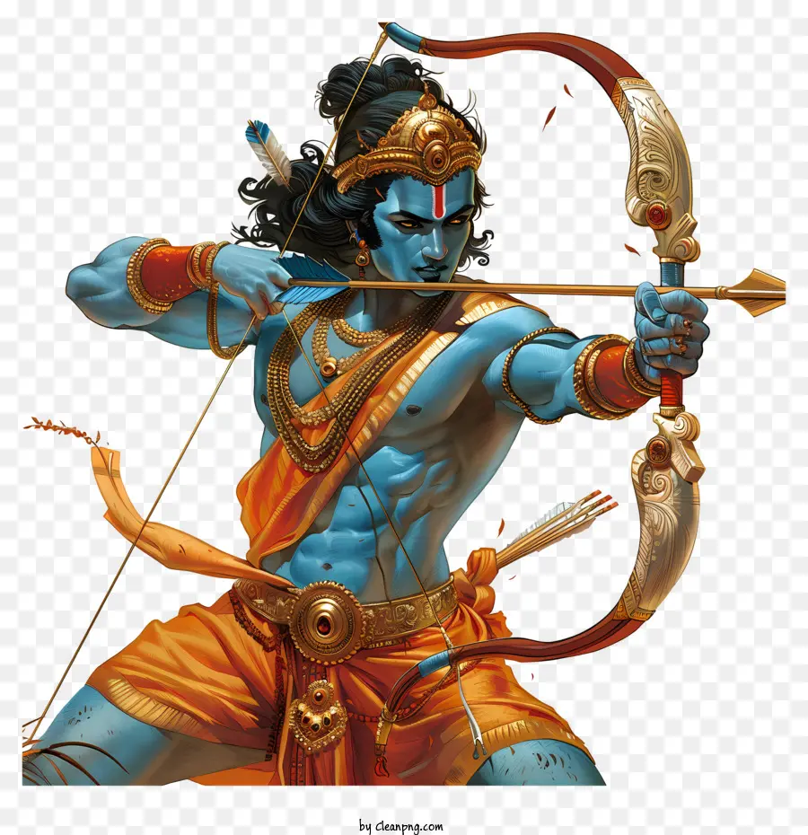 arco e freccia - Uomo in abbigliamento indiano tradizionale con l'arco