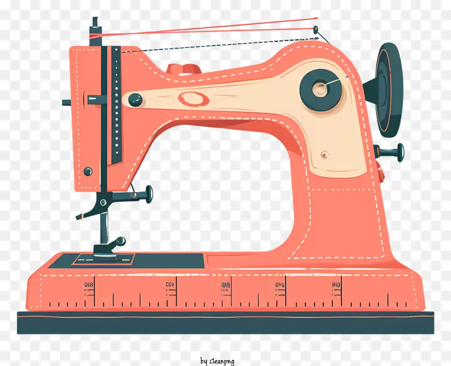 misura di nastro - Dettagli della macchina da cucito rosso vintage e nero