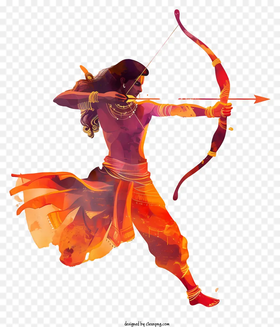 arco e freccia - Donna indiana in abbigliamento tradizionale mirando la freccia