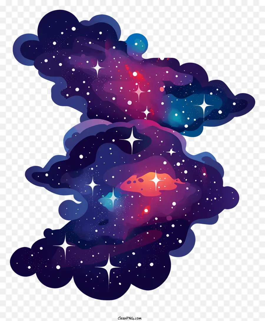 Nebulae Galaxy Nebula Stars Comet - Galassia colorata con stelle, nebulose, cometa