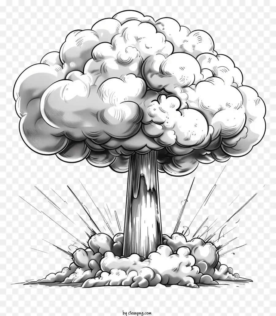nấm mây - Vụ nổ bom hạt nhân thực tế trong Đen/Trắng