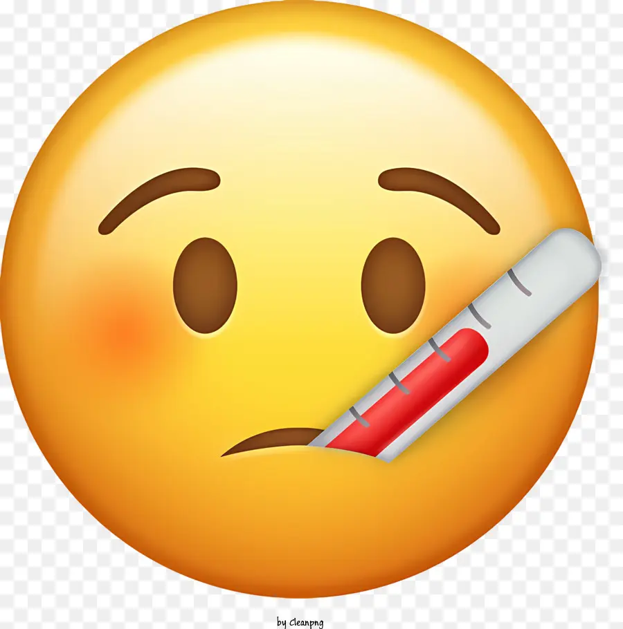 Emoji Emoji Fever Thermometer krank - Emoji -Gesicht mit Thermometerwert 37,9 ° C