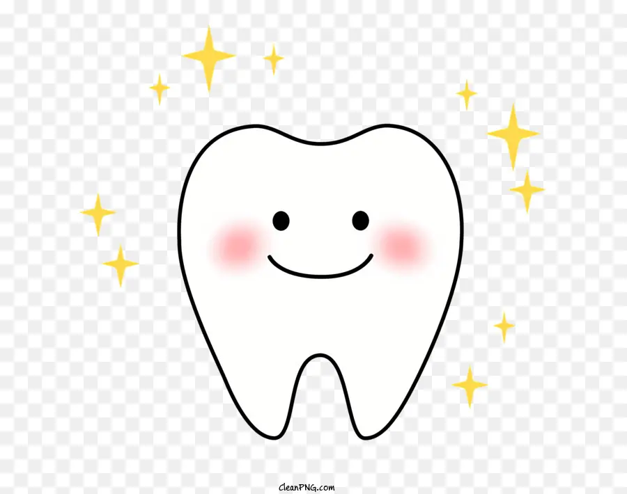 Zahnpinsel Zahnarztzahn Lächeln - Glücklicher lächelnder Zahn mit Funkeln