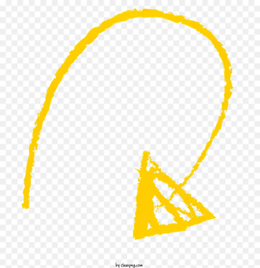 Pfeil - Gelber Pfeil zeigt auf schwarzen Hintergrund in Richtung Hand