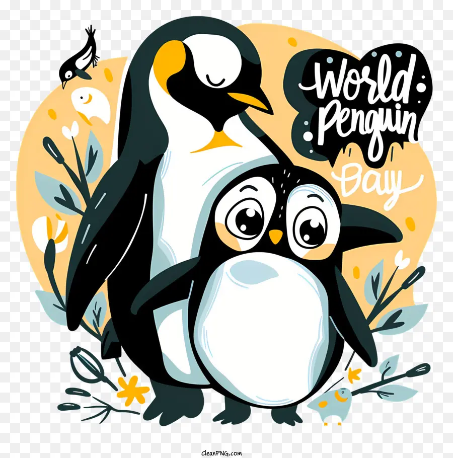 Pinguin - Mutter und Baby Pinguin Umarmung, Tag feiern