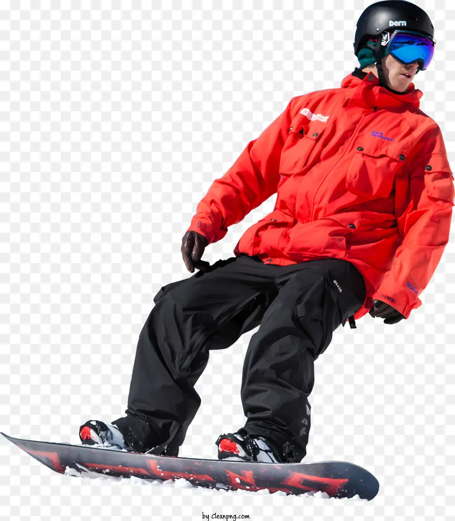 Sports Snowboarding invernale Sports Snowboarder Orange Giacca - Persona snowboard in giacca arancione, sorridendo ampiamente