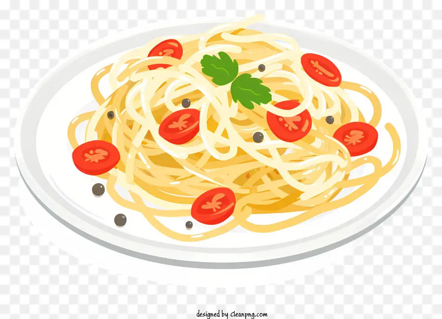 Tomaten - Nahaufnahme von Spaghetti mit Tomatensauce