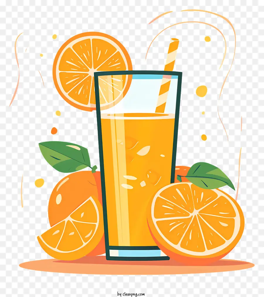 Orangensaft Orangensaft Orangen sommerfrischend - Orangenscheiben in Glas Saft