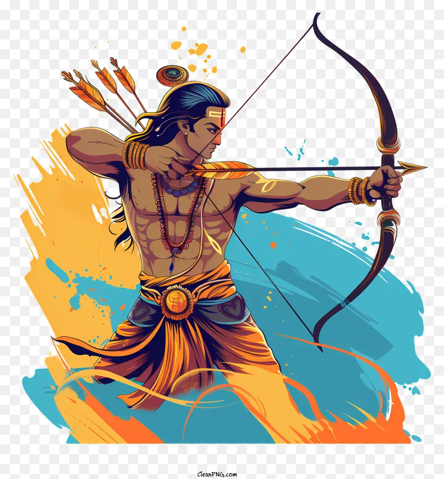 cung và mũi tên - Lord Vishnu cầm cung và mũi tên sôi động