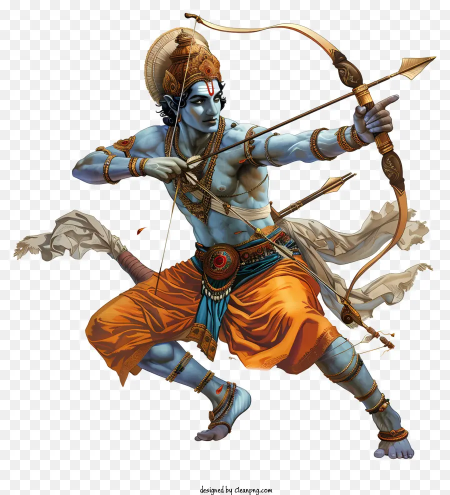 arco e freccia - Divinità indù Lord Rudra nella posizione di meditazione