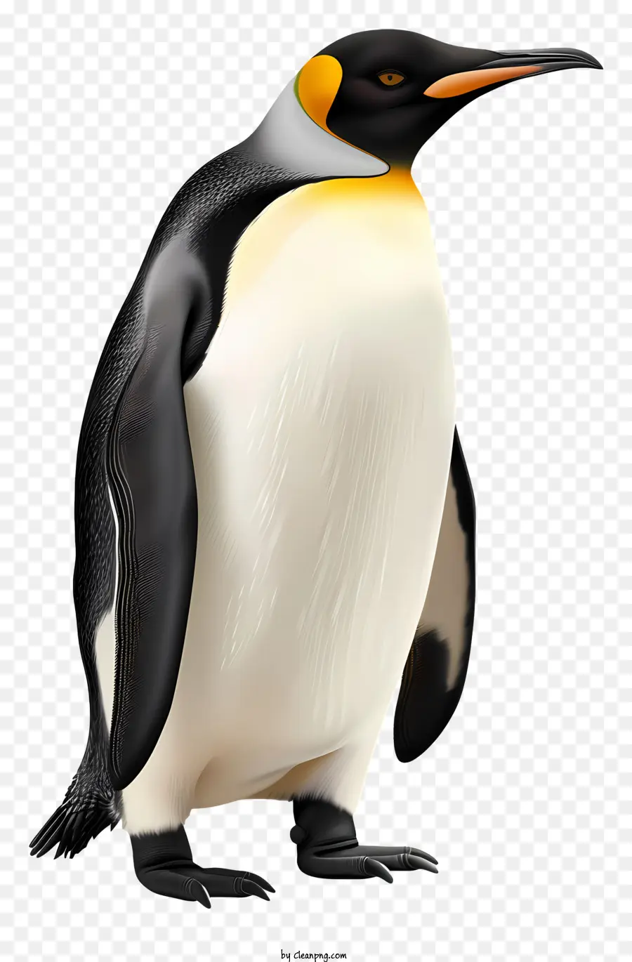 Pinguin - Pinguin mit weißem Körper, orangefarbenem Bauch