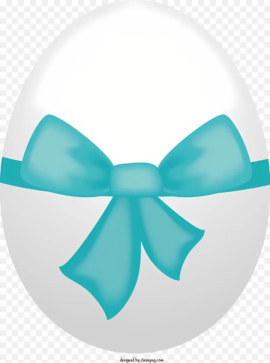 Ei - Weißes Ei mit blauem Bandbogen
