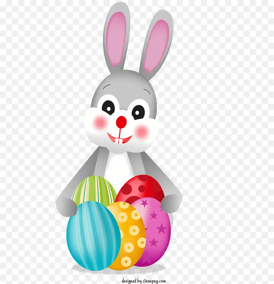 trứng - Chú thỏ đáng yêu với trứng Phục sinh đầy màu sắc