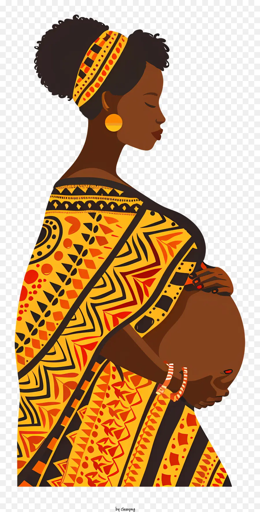 Người phụ nữ châu Phi mang thai Trang phục in châu Phi Mang thai Thời trang châu Phi thời trang châu Phi - Phụ nữ châu Phi mang thai trong trang phục in