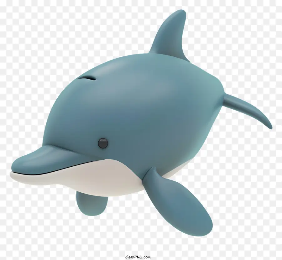 Dolphin Cartoon Dolphin Ocean Environment 3D Rendering Dolphin con strisce - Dolfino da cartone animato in ambiente oceanico con cupola