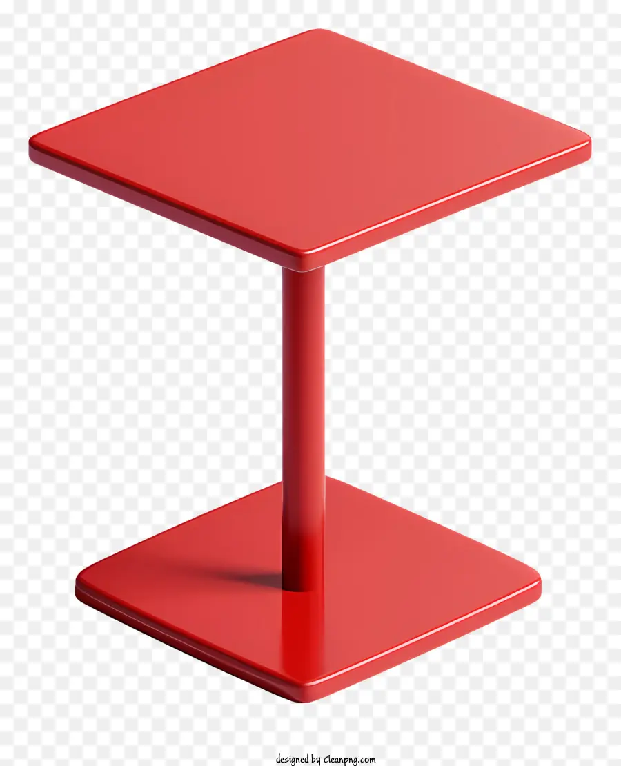 Red Tisch glänzend ein Beintisch Moderne Design Minimalistische Möbel - Roter quadratischer Tisch mit glänzendem Finish