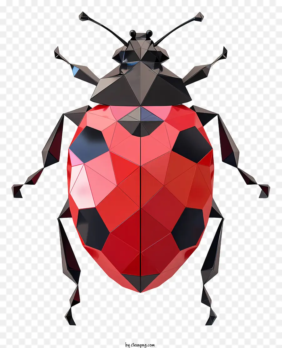 Marienkäfer - Einfache niedrige Polygon -Ladybug -Ikonenkunst