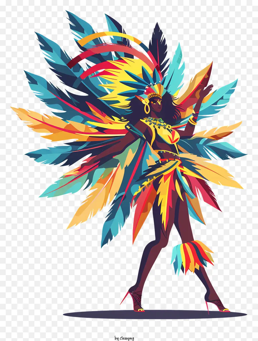samba dance performance colorful costume feathered headdresses