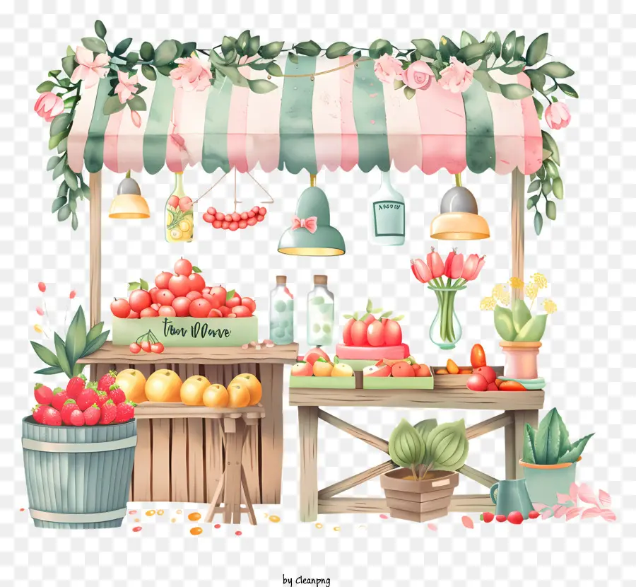 Frühlingsmarkt Früchte Gemüse Frischprodukte Bauernmarkt - Buntes Obst und Gemüse ausgestellt