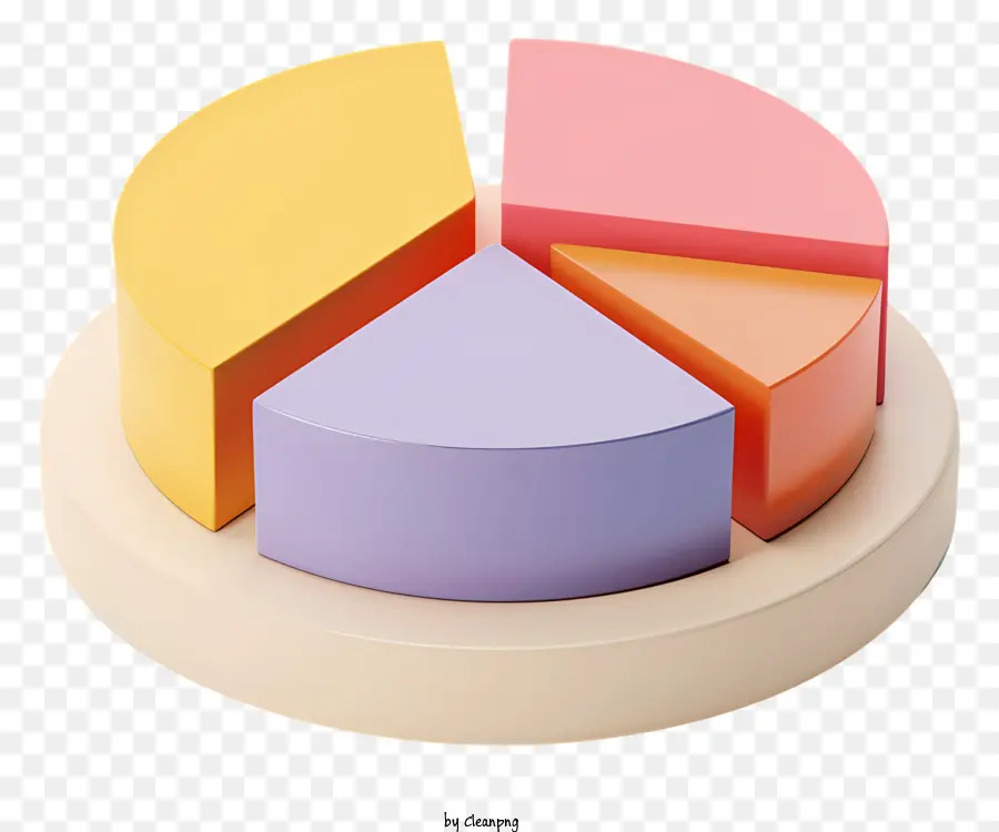 Visualizzazione dei dati del grafico PIE Visualizzazione del grafico colorato di base in legno Modello circolare - Grafico a torta colorato sulla base di legno