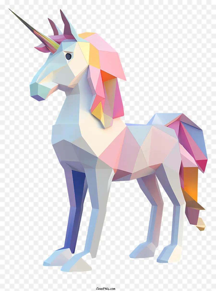 unicorno - Design unicorno geometrico in bianco e rosa