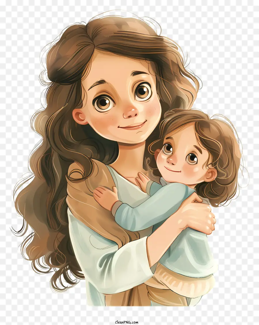 mẹ mẹ yêu yêu gia đình - Người phụ nữ với mái tóc xoăn giữ em bé nhẹ nhàng