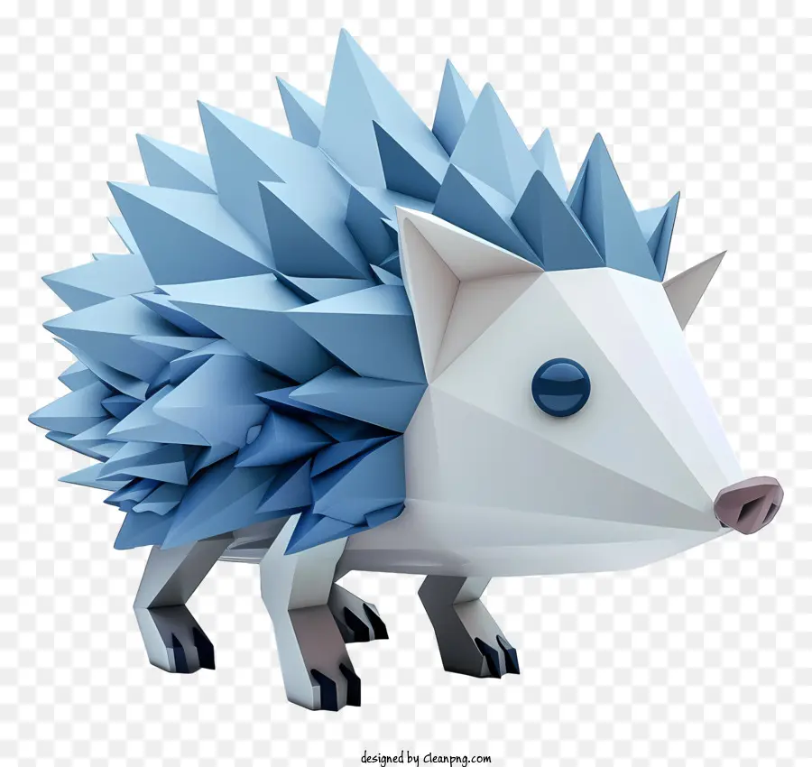 Hedgehog Spikes Blue White länger - Blau -weißer Spiky -Igel mit großen Spikes