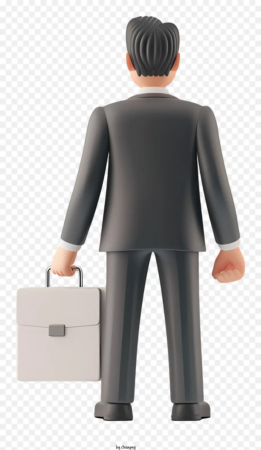 uomo d'affari - Uomo in tuta con valigetta su sfondo nero
