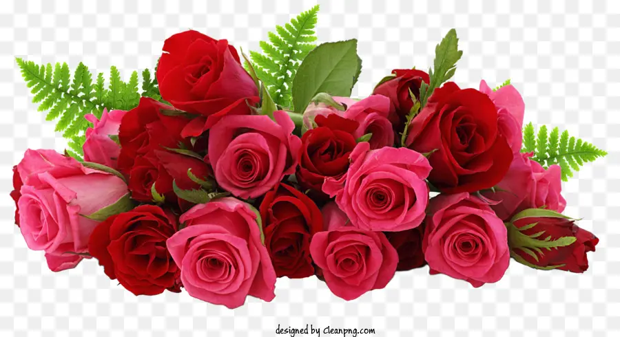 Gesteck - Elegantes Strauß von rosa und roten Rosen