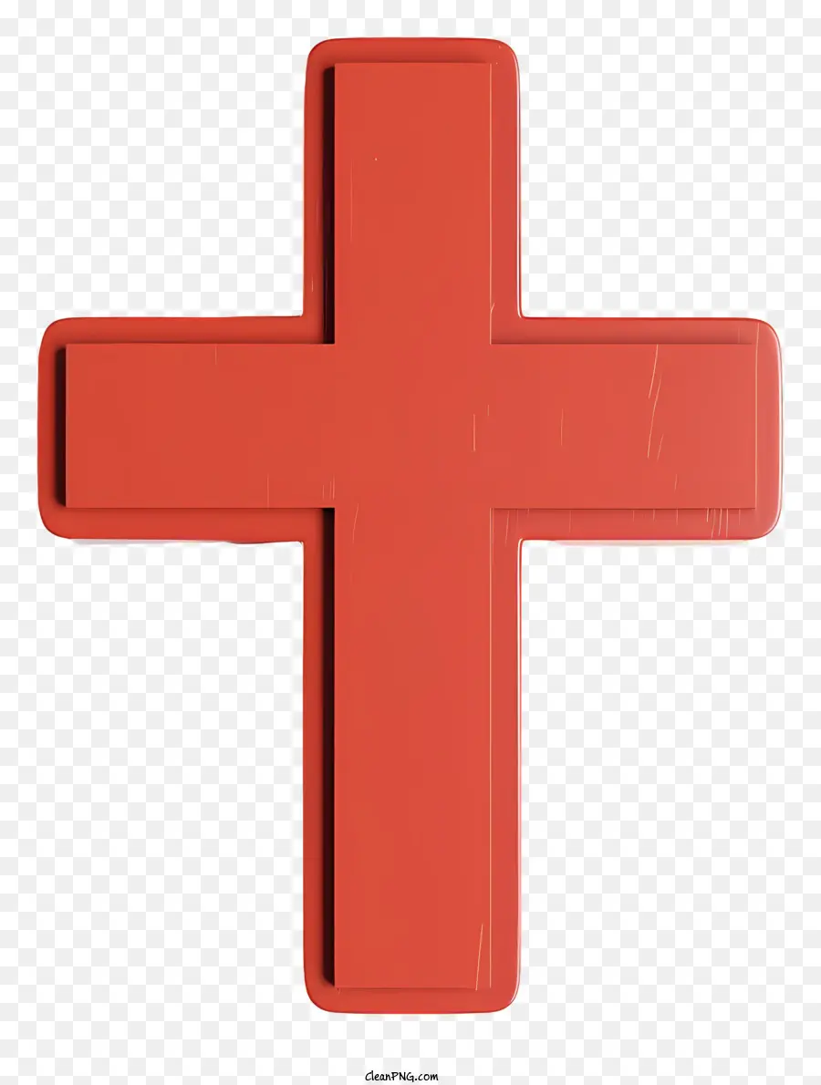 rotes Kreuz - Kompliziertes rotes Holzkreuz mit Kette