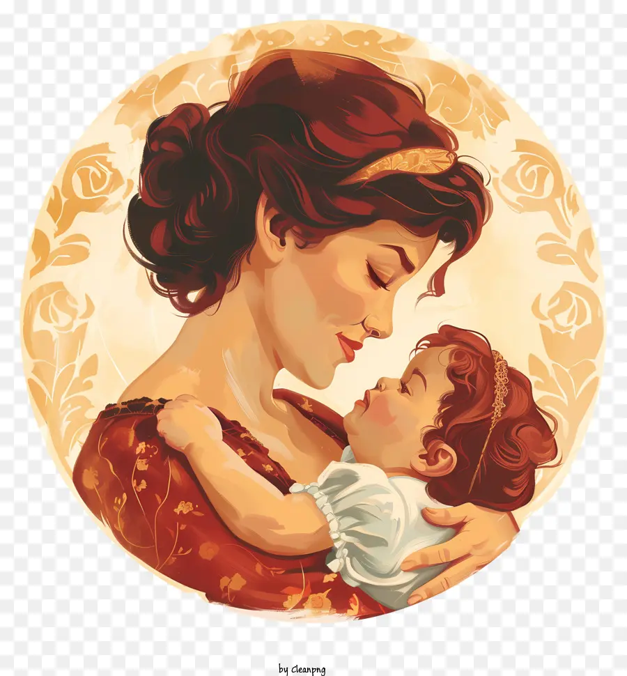 disegno floreale - Madre e bambino condividono amore e connessione