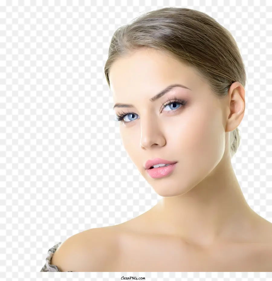 Frau weibliche Frau weibliche Model Schönheit - Frau im weißen Hemd mit geschlossenen Augen