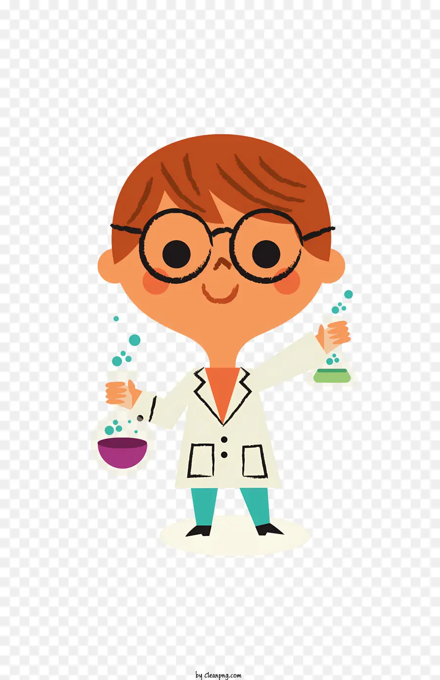bicchieri - Giovane nel cappotto di laboratorio con tubi di prova