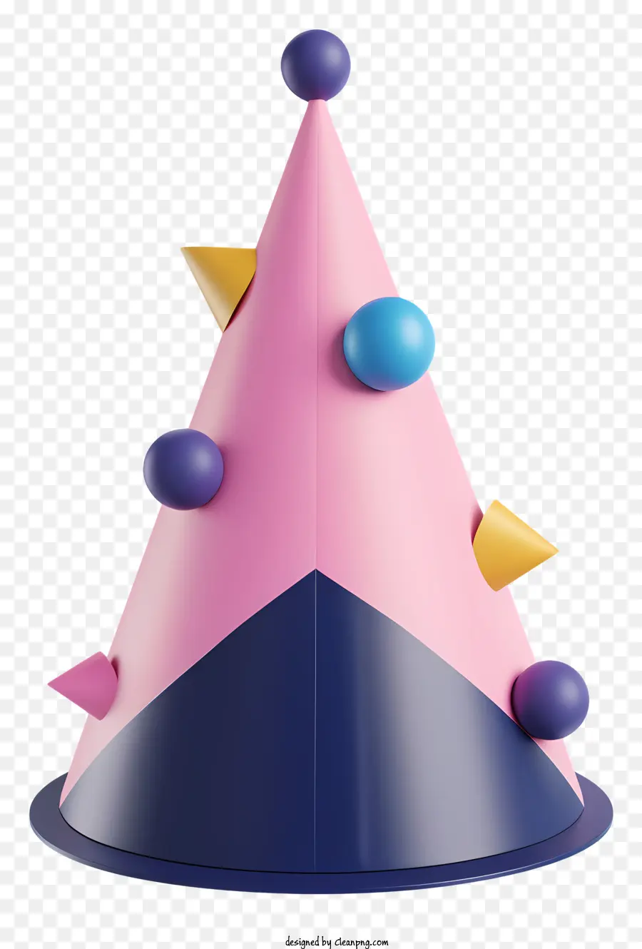 cappello di partito - Cono rosa con triangoli blu e gialli