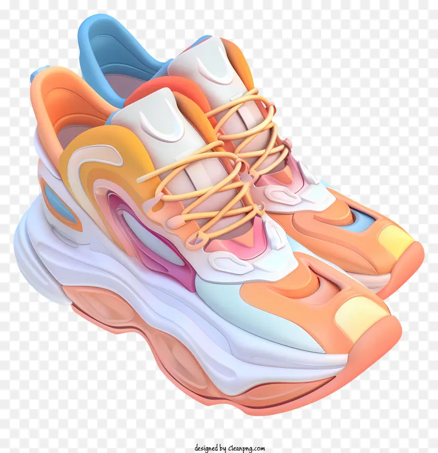 trừu tượng thiết kế - Giày thể thao hiệu ứng kính màu đầy màu sắc trong 3D