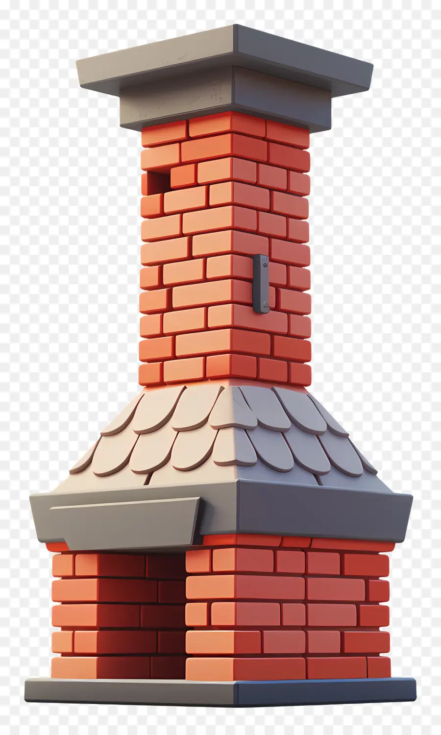 ống khói ống khói gạch gạch trên mái nhà - Ống khói bằng gạch đỏ trên tường gạch đỏ