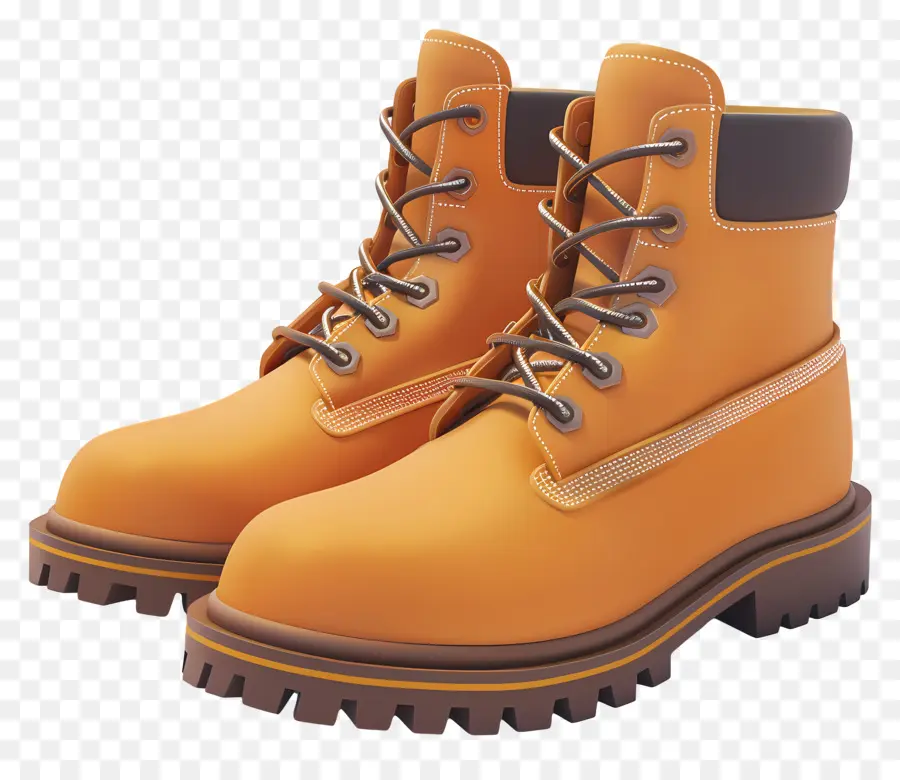 Stiefel Orange Lederstiefel hochwertige Materialien bequeme Schuhe langlebiger Sohle - Hochwertige orangefarbene Lederstiefel für Outdoor-Aktivitäten