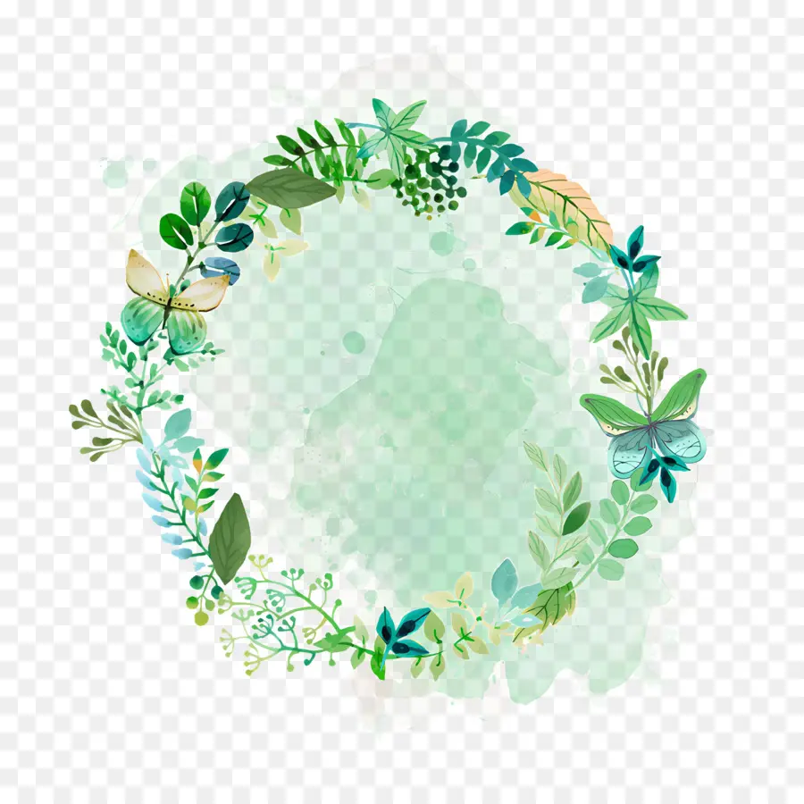 foglia di pittura ad acquerello foglie fiori piante - Dipinto ad acquerello con motivi di piante biologiche