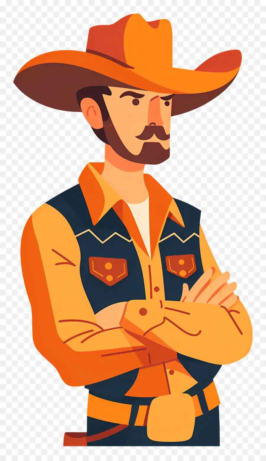 cappello da cowboy - Cowboy in outfit tradizionale si pone casualmente