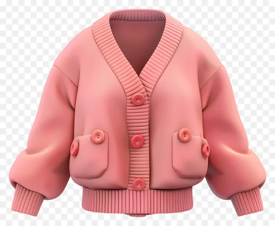 maglione a bottoni rosa cardigan a maniche lunghe con maglione lunghe - Maglione rosa con bottoni, maniche lunghe, caldo