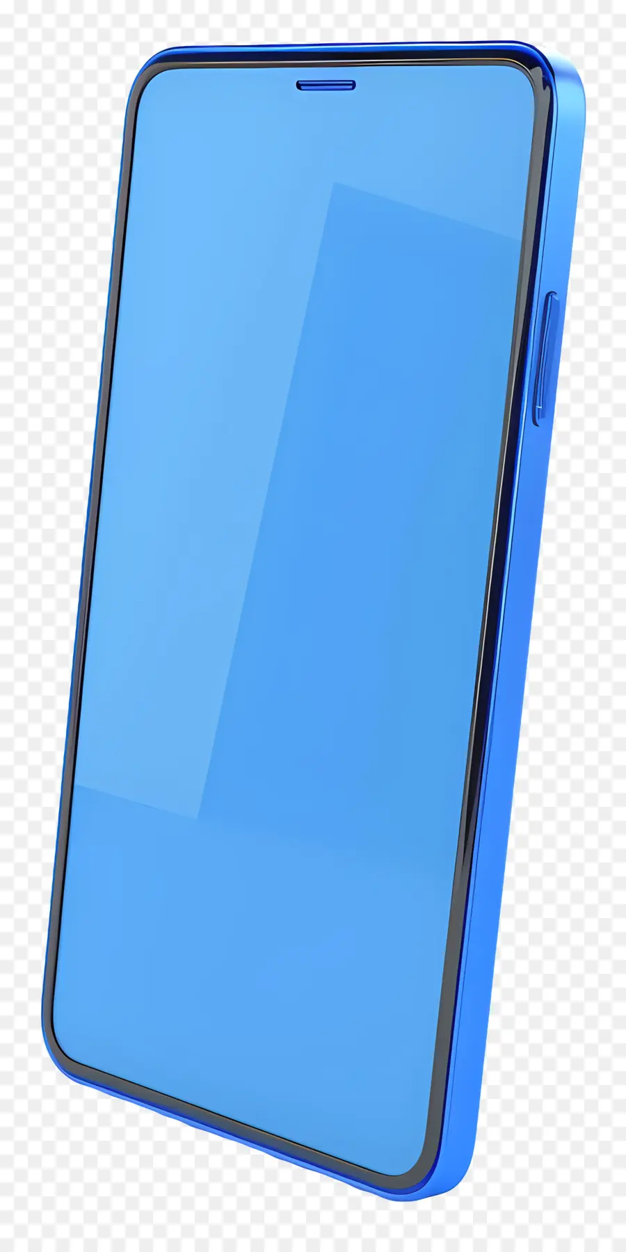 Metallrahmen - Blaues Smartphone mit Glasschirm und Metallrahmen