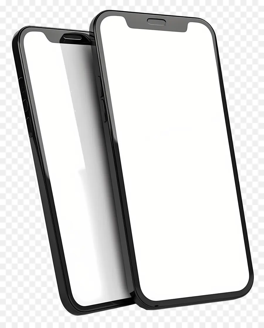 smartphone smartphone white screen black back similar size