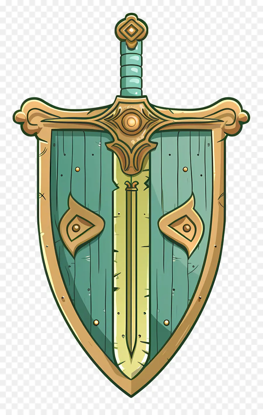 SCHIED SPARD SCHIED SPARDI GUARRIO MEDIEVALE - Shield del cavaliere medievale con spade incrociate